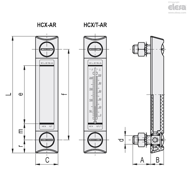 Oil Level Indicators, HCX.254-AR-M12